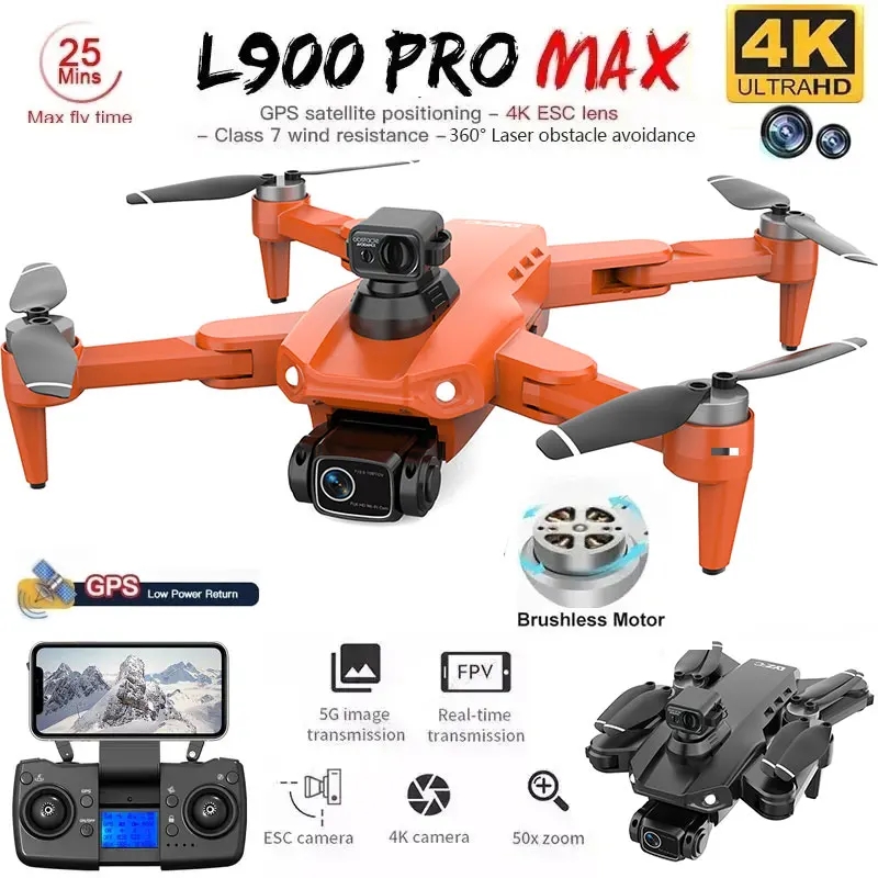 L900 Pro MAX GPS Drone 4K Prof - مراجعة Rc Helicopter Case وسعره